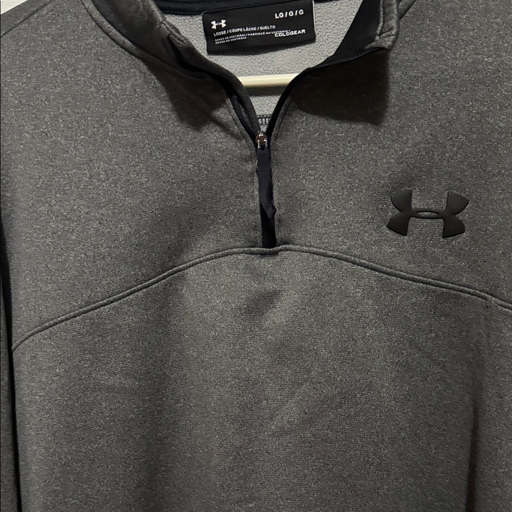 Under Armour ColdGear Quarter-Zip Pullover | Men’s Large | Gray Perf. Fleece - Picture 4 of 8